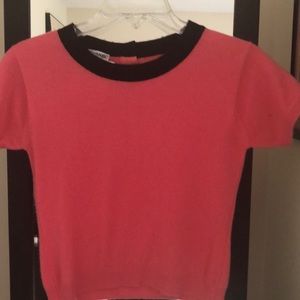 Pink Cashmere Chanel Short Sleeve Sweater